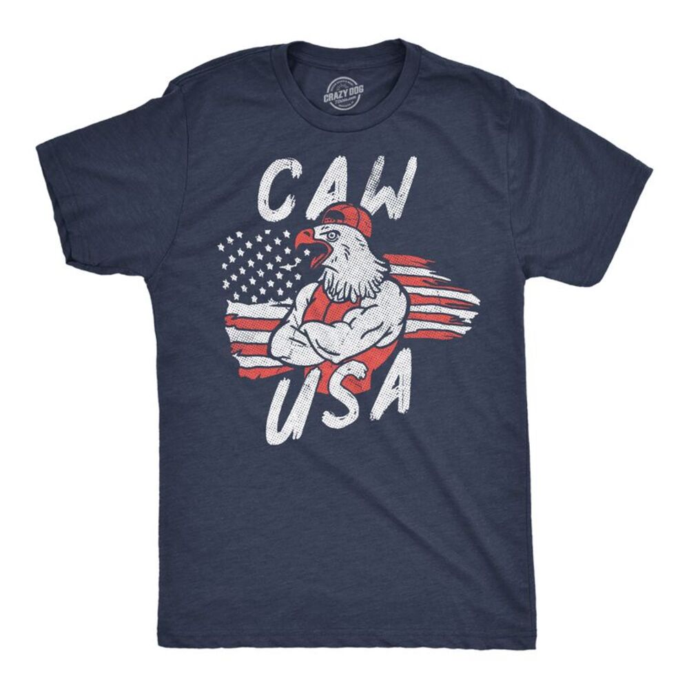 Mens Funny T Shirts Caw USA Sarcastic Fourth Of July Tee For Men